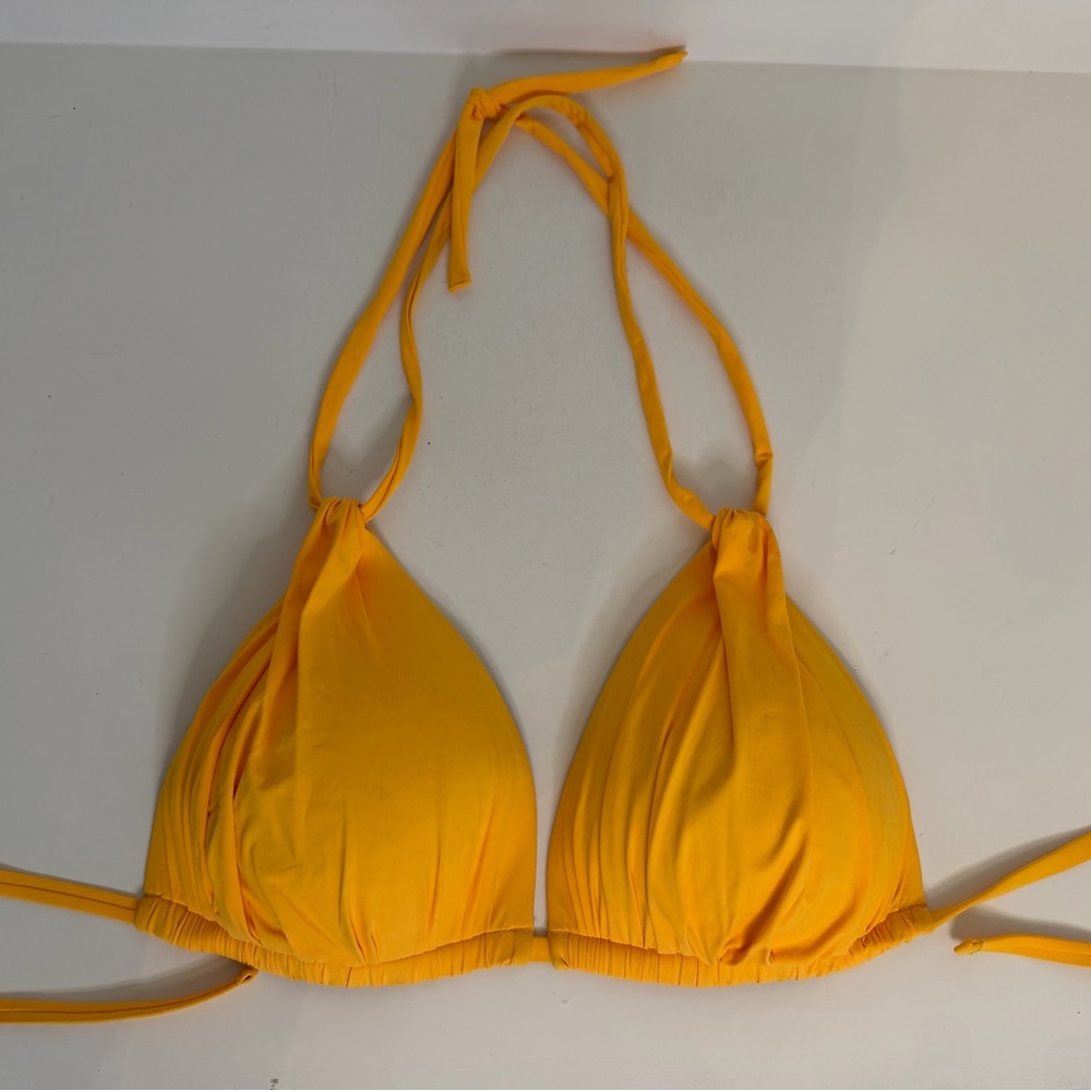 La Blanca Bright tangerine Halter Triangle Bikini Top